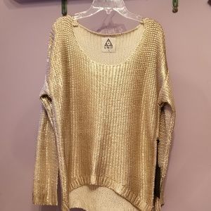 UNIF oversized gold metallic sweater. NWT. Small